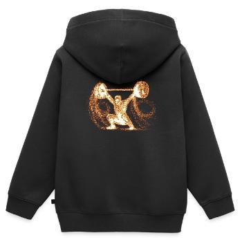 Haltérophilie Haltérophilie - Sweat Premium à capuche zippé enfant bio - noir - Dos - AI Model Kid Male (0cm)