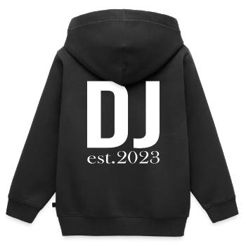 Festival - Kinder Premium Organic Zip Hoodie - Schwarz - Hinten - AI Model Kid Male (0cm)