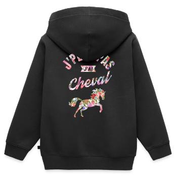 J'Peux Pas J'Ai Cheval - Sweat Premium à capuche zippé enfant bio - noir - Dos - AI Model Kid Male (0cm)