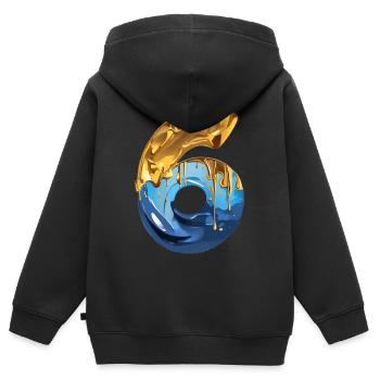 NR. 6 NUMMER 6 COOL 6. GEBURTSTAG - Kinder Premium Organic Zip Hoodie - Schwarz - Hinten - AI Model Kid Male (0cm)