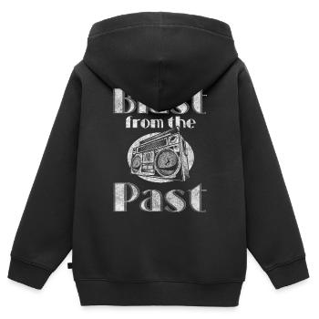 Vintage 80er Party Motto Audiokassette - Kinder Premium Organic Zip Hoodie - Schwarz - Hinten - AI Model Kid Male (0cm)