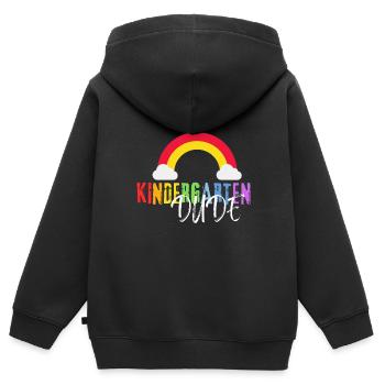 Kindergarten Dude - Kinder Premium Organic Zip Hoodie - Schwarz - Hinten - AI Model Kid Male (0cm)