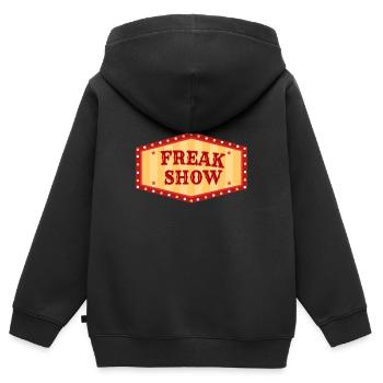 Freak Show Drôle de cadeau Fun - Sweat Premium à capuche zippé enfant bio - noir - Dos - AI Model Kid Male (0cm)