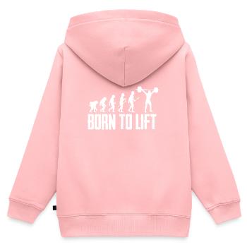 Fitness Lifting Evolution - Kinder Premium Organic Zip Hoodie - Rosa - Hinten - AI Model Kid Female (0cm)