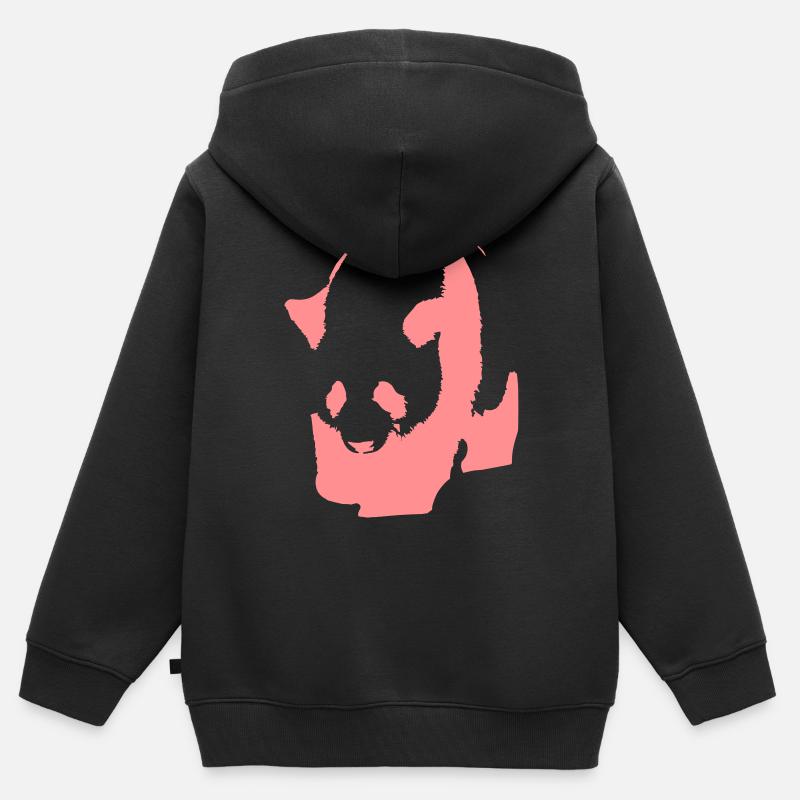 panda - Sweat Premium à capuche zippé enfant bio - noir