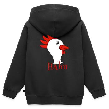 Partnershirt Hahn - Kinder Premium Organic Zip Hoodie - Schwarz - Hinten - AI Model Kid Male (0cm)
