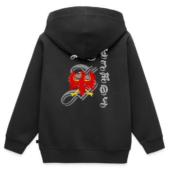 Südtirol - Kinder Premium Organic Zip Hoodie - Schwarz - Hinten - AI Model Kid Male (0cm)