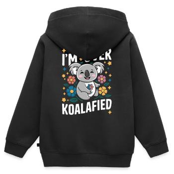 Koala Koala Koala Ours Koala Animal - Sweat Premium à capuche zippé enfant bio - noir - Dos - AI Model Kid Male (0cm)
