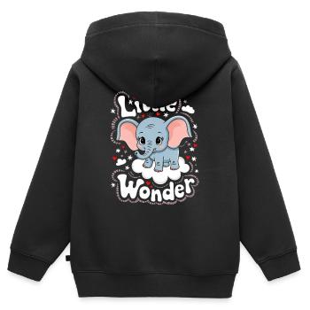Kleines Wunder Elefantenkind - Kinder Premium Organic Zip Hoodie - Schwarz - Hinten - AI Model Kid Male (0cm)