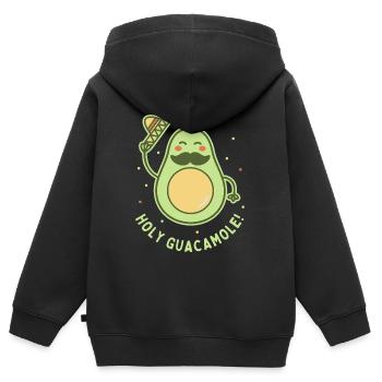 Heilige Guacamole - Kinder Premium Organic Zip Hoodie - Schwarz - Hinten - AI Model Kid Male (0cm)