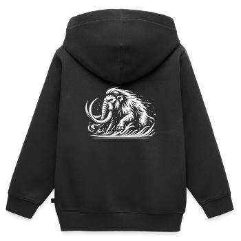 Le design rageur de Mammut pour les amateurs de la préhistoire - Sweat Premium à capuche zippé enfant bio - noir - Dos - AI Model Kid Male (0cm)
