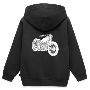 Motorrad - Kinder Premium Organic Zip Hoodie - Schwarz - Hinten - AI Model Kid Male (0cm)