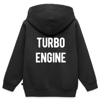 Turbo Engine - Kinder Premium Organic Zip Hoodie - Schwarz - Hinten - AI Model Kid Male (0cm)