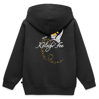 Kölsche Fee - Kinder Premium Organic Zip Hoodie - Schwarz - Hinten - AI Model Kid Male (0cm)