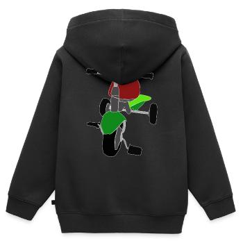 Dreirad - Kinder Premium Organic Zip Hoodie - Schwarz - Hinten - AI Model Kid Male (0cm)