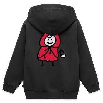 Rotkäppchen 3 - Kinder Premium Organic Zip Hoodie - Schwarz - Hinten - AI Model Kid Male (0cm)