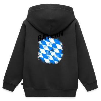 Bayern - Kinder Premium Organic Zip Hoodie - Schwarz - Hinten - AI Model Kid Male (0cm)
