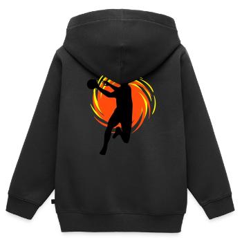Wirbel Handballer - Kinder Premium Organic Zip Hoodie - Schwarz - Hinten - AI Model Kid Male (0cm)