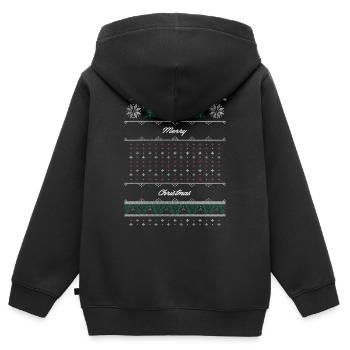 Weihnachts Muster - Kinder Premium Organic Zip Hoodie - Schwarz - Hinten - AI Model Kid Male (0cm)