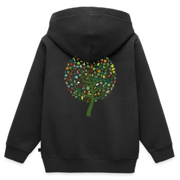 Natur - Kinder Premium Organic Zip Hoodie - Schwarz - Hinten - AI Model Kid Male (0cm)