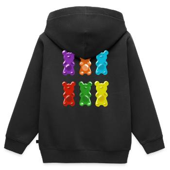 gummibärchen,bärchen,süß - Kinder Premium Organic Zip Hoodie - Schwarz - Hinten - AI Model Kid Male (0cm)