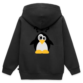 Dummer Pinguin - Kinder Premium Organic Zip Hoodie - Schwarz - Hinten - AI Model Kid Male (0cm)