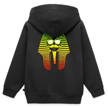 Pharaon Swagg Rasta - Sweat Premium à capuche zippé enfant bio - noir - Dos - AI Model Kid Male (0cm)