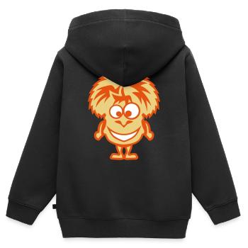 lama Tiere lustig gesicht cartoon - Kinder Premium Organic Zip Hoodie - Schwarz - Hinten - AI Model Kid Male (0cm)