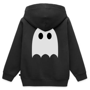 Gespenst - Kinder Premium Organic Zip Hoodie - Schwarz - Hinten - AI Model Kid Male (0cm)