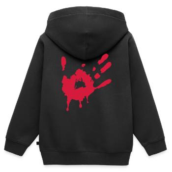 Bloody Hand - Blutige Hand - Halloween -Blut - Kinder Premium Organic Zip Hoodie - Schwarz - Hinten - AI Model Kid Male (0cm)
