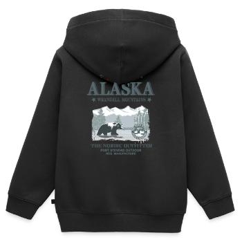Alaska - Grizzly Bear - Kinder Premium Organic Zip Hoodie - Schwarz - Hinten - AI Model Kid Male (0cm)