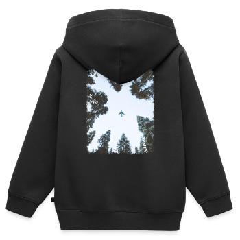 Forêt - Sweat Premium à capuche zippé enfant bio - noir - Dos - AI Model Kid Male (0cm)