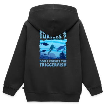 PLONGÉE - TORTUE - POISSON SOUS PRESSION - Sweat Premium à capuche zippé enfant bio - noir - Dos - AI Model Kid Male (0cm)