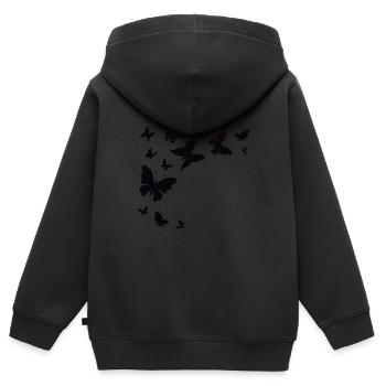 schmetterlinge - Kinder Premium Organic Zip Hoodie - Schwarz - Hinten - AI Model Kid Male (0cm)