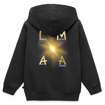 L M A A - Leuchte Mehr Als Andere - Kinder Premium Organic Zip Hoodie - Schwarz - Hinten - AI Model Kid Male (0cm)