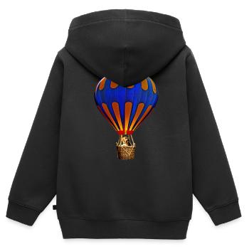 Montgolfière 3 - Sweat Premium à capuche zippé enfant bio - noir - Dos - AI Model Kid Male (0cm)