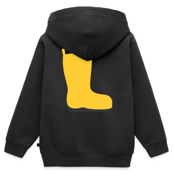 Bottes en caoutchouc - Sweat Premium à capuche zippé enfant bio - noir - Dos - AI Model Kid Male (0cm)