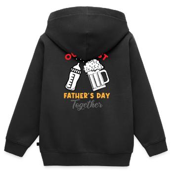 FATHER'S DAY - Kinder Premium Organic Zip Hoodie - Schwarz - Hinten - AI Model Kid Male (0cm)