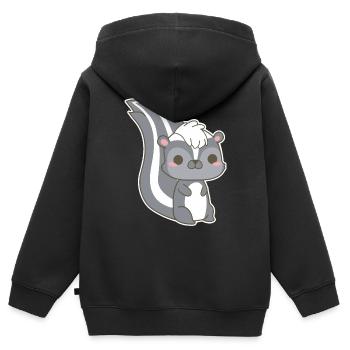 Stinktier - Kinder Premium Organic Zip Hoodie - Schwarz - Hinten - AI Model Kid Male (0cm)