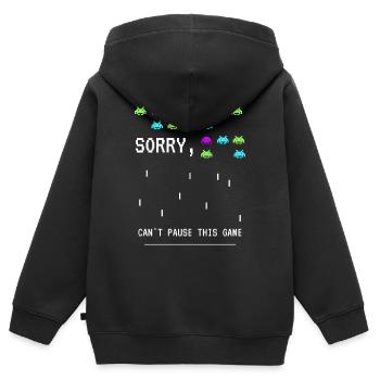 Joueur - Sweat Premium à capuche zippé enfant bio - noir - Dos - AI Model Kid Male (0cm)