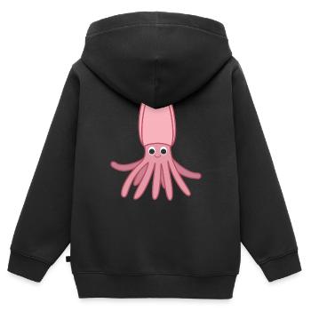 Tintenfisch - Kinder Premium Organic Zip Hoodie - Schwarz - Hinten - AI Model Kid Male (0cm)