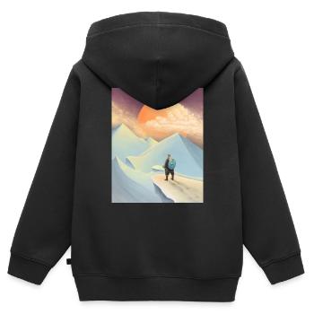 Thor geht nach Jotunheim - Kinder Premium Organic Zip Hoodie - Schwarz - Hinten - AI Model Kid Male (0cm)