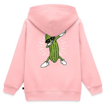 Dab concombre concombre dab légume amateur végétalien - Sweat Premium à capuche zippé enfant bio - rose - Dos - AI Model Kid Female (0cm)