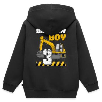 Birthday boys third birthday 3. - Kids Premium Organic Zip-up Hoodie - black - Back - AI Model Kid Male (0cm)