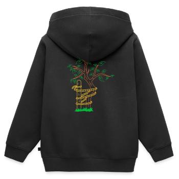 Orthopaedic technology Tree Neon (gOT it!) - Kids Premium Organic Zip-up Hoodie - black - Back - AI Model Kid Male (0cm)