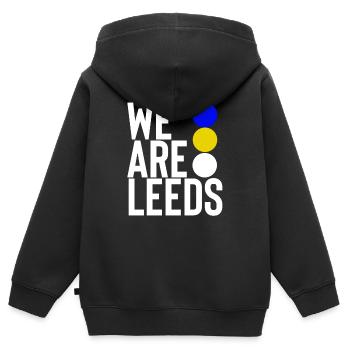 Leeds - Kinder Premium Organic Zip Hoodie - Schwarz - Hinten - AI Model Kid Male (0cm)