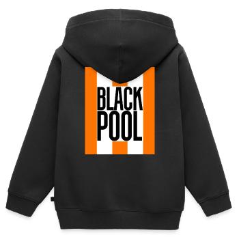 Blackpool - Kinder Premium Organic Zip Hoodie - Schwarz - Hinten - AI Model Kid Male (0cm)
