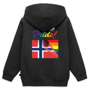 Oslo Pride - Kids Premium Organic Zip-up Hoodie - black - Back - AI Model Kid Male (0cm)