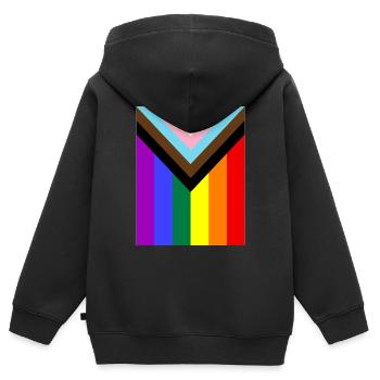 Rainbow Pride Flag - Kids Premium Organic Zip-up Hoodie - black - Back - AI Model Kid Male (0cm)