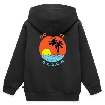 GOOD BYE SUMMER - Kids Premium Organic Zip-up Hoodie - black - Back - AI Model Kid Male (0cm)